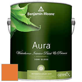 Benjamin Moore Aura 528 Waterborne Interior Semi-gloss Finish краска цвет 2016-20 Citrus Orange