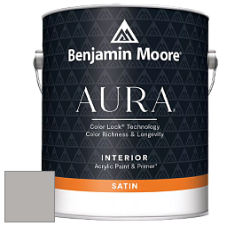 Benjamin Moore Aura 526 Waterborne Interior Satin Finish покрытие цвет 1467 Baltic Gray