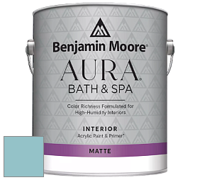 Benjamin Moore Aura 532 Bath & Spa Waterborne Interior Paint Matte Finish краска цвет 2053-50 Passion Blue