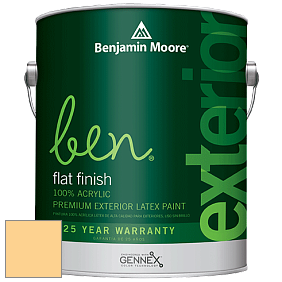 Benjamin Moore Ben 541 Waterborne Exterior Flat Finish краска цвет 312 Crowne Hill Yellow