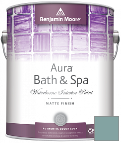 Краска Benjamin Moore Aura Bath & Spa Interior Paint Matte Finish (532) цвет 711 Boca Raton Blue