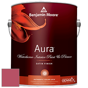 Benjamin Moore Aura 526 Waterborne Interior Satin Finish покрытие цвет 2004-30 Raspberry Pudding