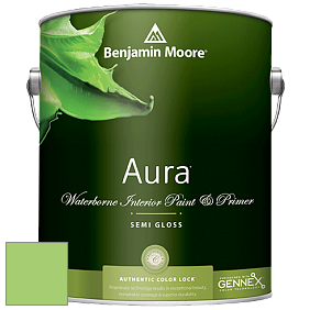 Benjamin Moore Aura 528 Waterborne Interior Semi-gloss Finish краска цвет 2030-40 Spring Leaf