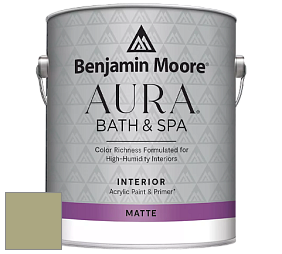 Benjamin Moore Aura 532 Bath & Spa Waterborne Interior Paint Matte Finish краска цвет NCS S 3020-G70Y 