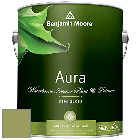 Benjamin Moore Aura 528 Waterborne Interior Semi-gloss Finish краска цвет NCS S 3040-G50Y 