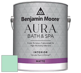 Benjamin Moore Aura 532 Bath & Spa Waterborne Interior Paint Matte Finish краска цвет 576 Bahama Waters