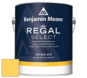 Benjamin Moore 547 Regal Select Waterborne Interior Flat Finish краска цвет 2021-40 Yellow Highlighter