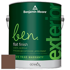 Benjamin Moore Ben 541 Waterborne Exterior Flat Finish краска цвет 2096-10 Seed Brown