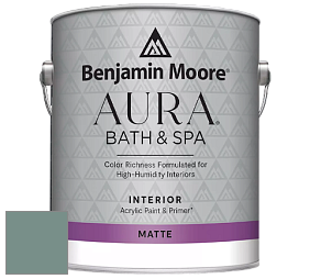 Benjamin Moore Aura 532 Bath & Spa Waterborne Interior Paint Matte Finish краска цвет 691 Dartsmouth Green
