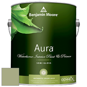 Benjamin Moore Aura 528 Waterborne Interior Semi-gloss Finish краска цвет NCS S 3020-G50Y 