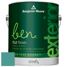 Benjamin Moore Ben 541 Waterborne Exterior Flat Finish краска цвет 671 Soft Spruce