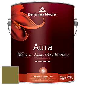 Benjamin Moore Aura 526 Waterborne Interior Satin Finish покрытие цвет NCS S 4550-G70Y 
