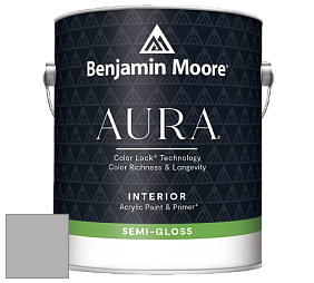 Benjamin Moore Aura 528 Waterborne Interior Semi-gloss Finish краска цвет 1460 Silver Dollar