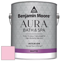 Benjamin Moore Aura 532 Bath & Spa Waterborne Interior Paint Matte Finish краска цвет 2001-60 Country Pink