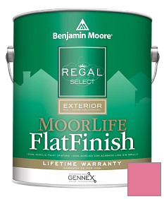 Краска Regal Select Exterior Paint-MoorLife Flat Finish (W105) цвет 2001-40 Pink Popsicle