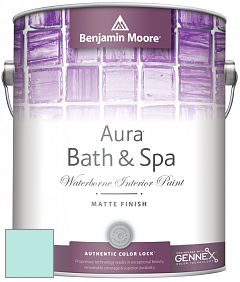 Benjamin Moore Aura 532 Bath & Spa Waterborne Interior Paint Matte Finish краска цвет 2048-60 Jamaican Aqua