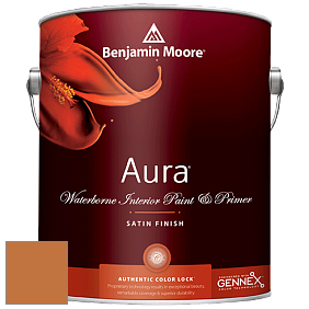 Benjamin Moore Aura 526 Waterborne Interior Satin Finish покрытие цвет 2157-10 Golden Dunes