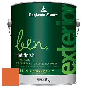 Benjamin Moore Ben 541 Waterborne Exterior Flat Finish краска цвет 2015-10 Electric Orange