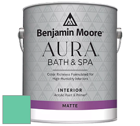 Benjamin Moore Aura 532 Bath & Spa Waterborne Interior Paint Matte Finish краска цвет 2042-40 Miami Green