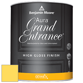 Benjamin Moore Aura 148 Grand Entrance High Gloss эмаль цвет 2022-40 Banana Yellow