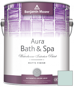Краска Benjamin Moore Aura Bath & Spa Interior Paint Matte Finish (532) цвет 673 Iced Green