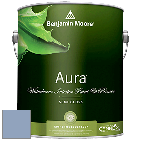 Benjamin Moore Aura 528 Waterborne Interior Semi-gloss Finish краска цвет 1433 Blue Pearl