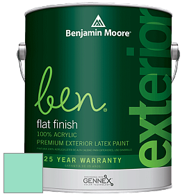 Benjamin Moore Ben 541 Waterborne Exterior Flat Finish краска цвет 2039-50 Mermaid Green