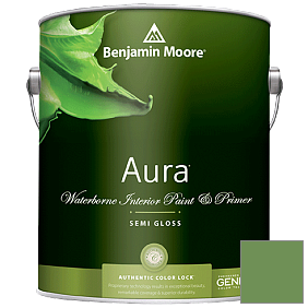 Краска Aura Waterborne Interior Semi-gloss Finish (528) цвет 553 Richmond Green