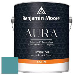 Benjamin Moore Aura 526 Waterborne Interior Satin Finish покрытие цвет 726 Rendezvous Bay