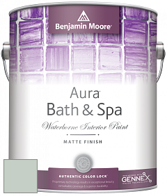 Benjamin Moore Aura 532 Bath & Spa Waterborne Interior Paint Matte Finish краска цвет 695 Turquoise Mist