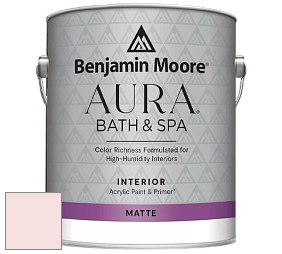 Benjamin Moore Aura 532 Bath & Spa Waterborne Interior Paint Matte Finish краска цвет 2009-70 Powder Pink
