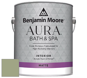 Benjamin Moore Aura 532 Bath & Spa Waterborne Interior Paint Matte Finish краска цвет NCS S 3020-G40Y 