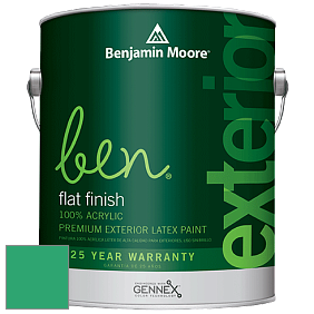 Benjamin Moore Ben 541 Waterborne Exterior Flat Finish краска цвет 2039-30 Cabana Green