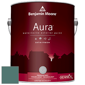 Benjamin Moore Aura 631 Waterborne Exterior Satin Finish краска цвет 2050-30 Newport Green