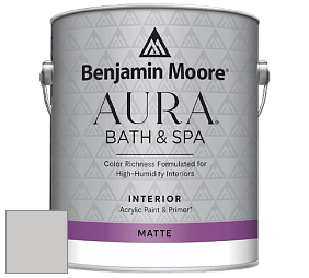 Benjamin Moore Aura 532 Bath & Spa Waterborne Interior Paint Matte Finish краска цвет 1459 Metro Gray