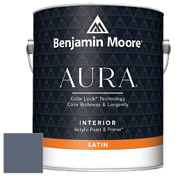 Benjamin Moore Aura 526 Waterborne Interior Satin Finish покрытие цвет 1435 Blue Gaspe