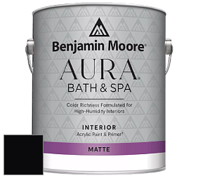 Benjamin Moore Aura 532 Bath & Spa Waterborne Interior Paint Matte Finish краска цвет RAL 9005 