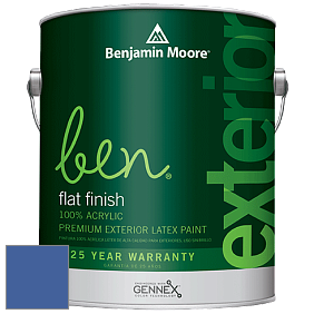 Benjamin Moore Ben 541 Waterborne Exterior Flat Finish краска цвет 2067-30 Twilight Blue