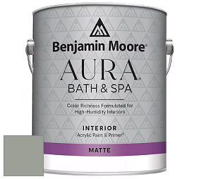 Benjamin Moore Aura 532 Bath & Spa Waterborne Interior Paint Matte Finish краска цвет 2139-40 Heather Gray