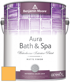 Benjamin Moore Aura 532 Bath & Spa Waterborne Interior Paint Matte Finish краска цвет 314 Imperial Yellow
