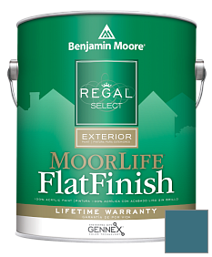 Краска Regal Select Exterior Paint-MoorLife Flat Finish (W105) цвет 749 Bainbridge Blue