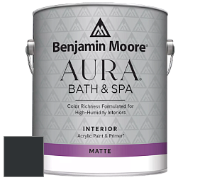 Benjamin Moore Aura 532 Bath & Spa Waterborne Interior Paint Matte Finish краска цвет RAL 7021 