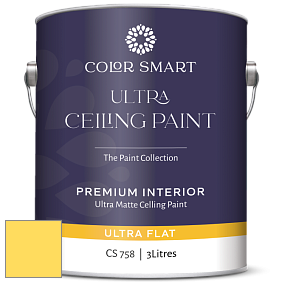 COLOR SMART CS 758 ULTRA CEILING PAINT ультраматовая краска цвет 2022-40 Banana Yellow