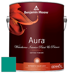 Benjamin Moore Aura 526 Waterborne Interior Satin Finish покрытие цвет 658 Neptune Green