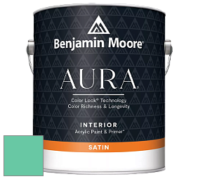 Benjamin Moore Aura 526 Waterborne Interior Satin Finish покрытие цвет 2042-40 Miami Green