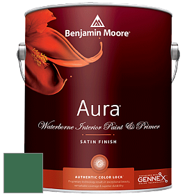 Benjamin Moore Aura 526 Waterborne Interior Satin Finish покрытие цвет 2040-20 Green Meadows