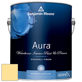 Benjamin Moore Aura 524 Waterborne Interior Eggshell Finish краска цвет 2021-50 Yellow Lotus