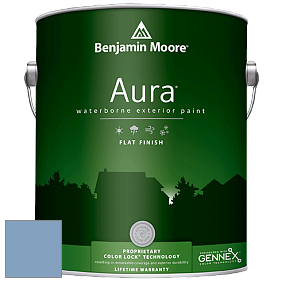Benjamin Moore Aura 629 Waterborne Exterior Flat Finish краска цвет 823 Steel Blue