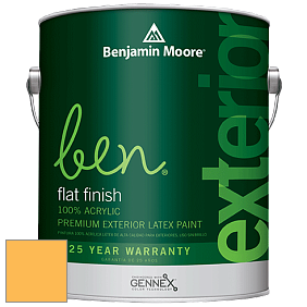 Benjamin Moore Ben 541 Waterborne Exterior Flat Finish краска цвет 314 Imperial Yellow