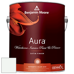 Benjamin Moore Aura 526 Waterborne Interior Satin Finish покрытие цвет OC-66 Snow White